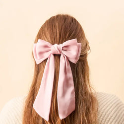 Satin Hair Bow (Blush)