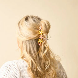 Peachy Daisy Claw Clip