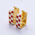 Red Checkered Square Hoops