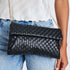 Priscilla Woven Clutch (Black)