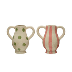 Polka Dot Stoneware Vase