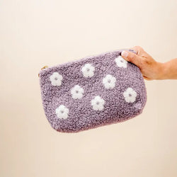 Flower Teddy Pouch (Purple)