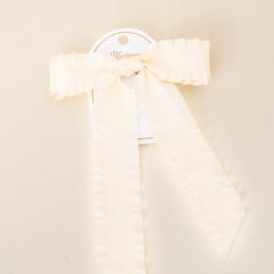 Ruffle Hair Bow (Cream)