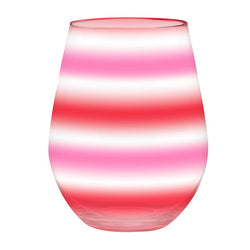Pink/Red Stripes Jumbo Wine Glass