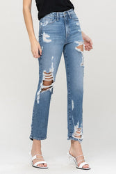 Goodbye Distressed Straight Jeans