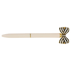 Striped Bow Pen- Blush