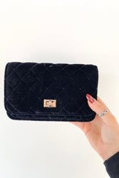 Valentina Velour Quilted Bag